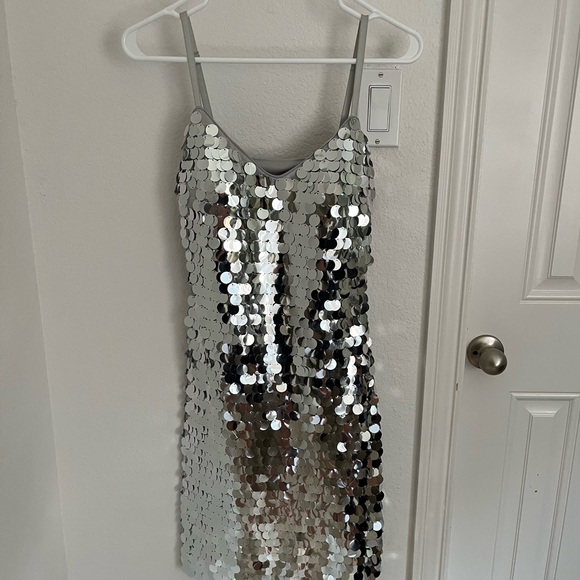 Guess Silver Sequin Dress - Picture 1 of 3